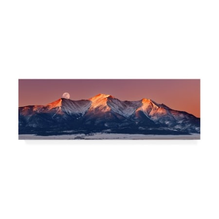 Darren White Photography 'Mount Princeton Moonset At Sunrise' Canvas Art,16x47